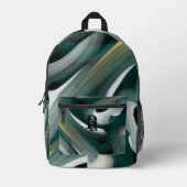 Backpack Trend Abstrakt Art Schwarz-weiß grün Bedruckter Rucksack (Vorderseite)