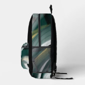 Backpack Trend Abstrakt Art Schwarz-weiß grün Bedruckter Rucksack (Rechts)