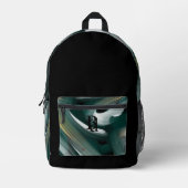 Backpack Trend Abstrakt Art Schwarz-weiß grün Bedruckter Rucksack (Vorderseite)