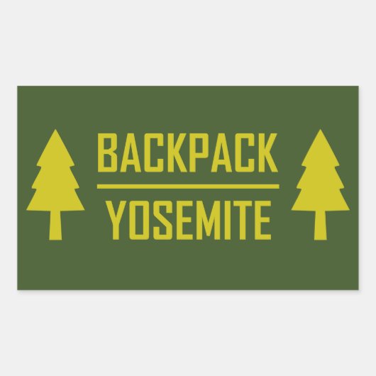 Backpack Yosemite Rechteckiger Aufkleber (Vorderseite)