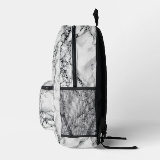 Backpack zum Design von weißem Marmor Bedruckter Rucksack (Rechts)