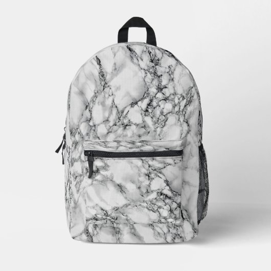 Backpack zum Design von weißem Marmor Bedruckter Rucksack (Vorderseite)