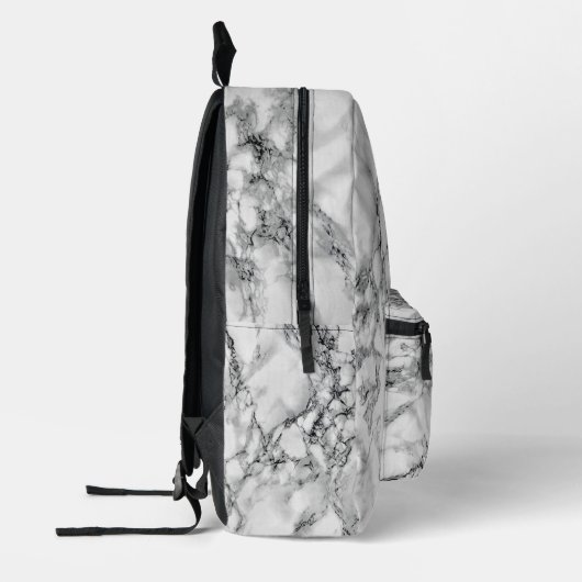 Backpack zum Design von weißem Marmor Bedruckter Rucksack (Links)