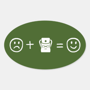 Backpacken macht Sie glücklich Ovaler Aufkleber