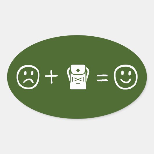 Backpacken macht Sie glücklich Ovaler Aufkleber (Vorderseite)