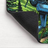 Backpacker Girl Wandern auf dem Weg Mousepad (Ecke)