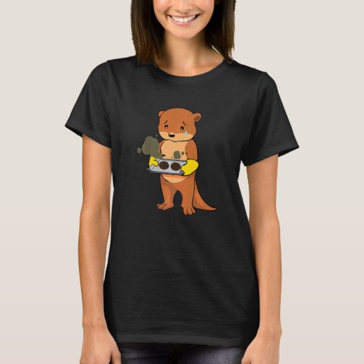 Backpacker Gone Falscher Otter Koch Kulinarischer T-Shirt (Vorderseite)