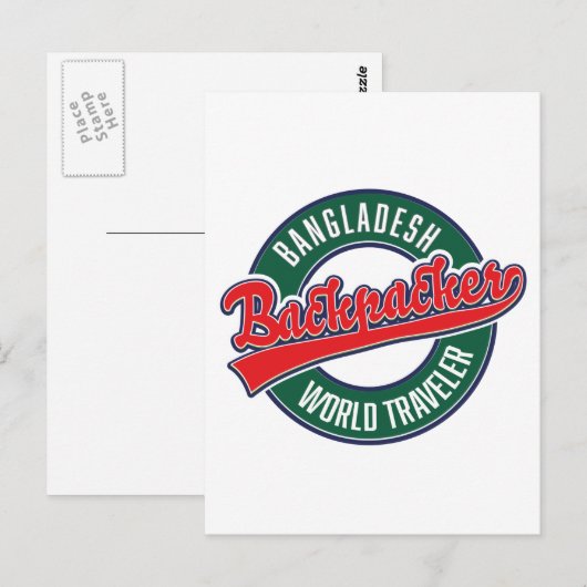 Backpacker Postkarte (Vorne/Hinten)