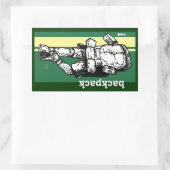 Backpacker (Typ)-GrünGelb Rechteckiger Aufkleber (Tasche)
