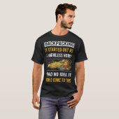 Backpackerpacker für ungefähre Hobby-Backpacker T-Shirt (Vorne ganz)