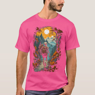 Backpacking Halloween Kostüm Skelett Wandermünz T-Shirt