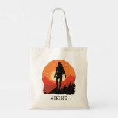 Backpacking Wanderung bei Sunset Design Tote Bag Tragetasche (Rückseite)