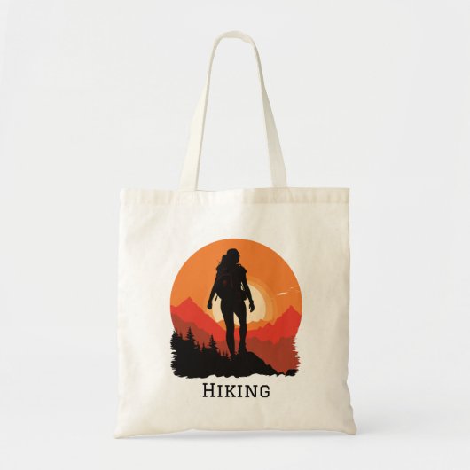 Backpacking Wanderung bei Sunset Design Tote Bag Tragetasche (Vorne)