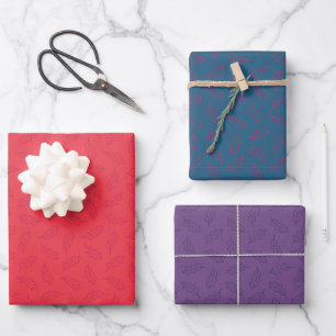 Backpapier aus Herbst - Pflaume/aquamarin/Persimmo Geschenkpapier Set