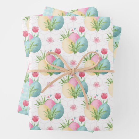 Backpapier für Ostereier - Flachblatt Set 3 Geschenkpapier Set (Beispiel)