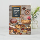 BackParty Einladung (Stehend Vorderseite)