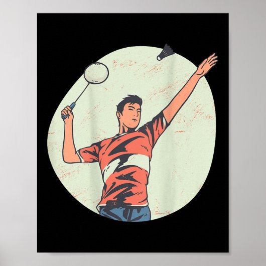 Backprint Badminton And Shuttle  Poster (Vorne)