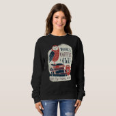 Backprint books coffee and owls happiness sweatshirt (Vorne ganz)