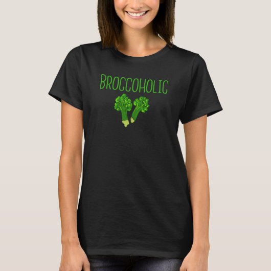 Backprint Broccholic Vegan Meatless and broccoli T-Shirt (Vorderseite)