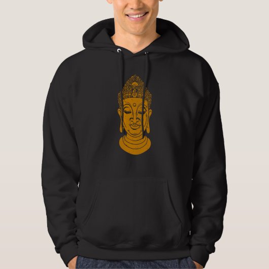 Backprint Buddha Head Meditation and Yoga Hoodie (Vorderseite)