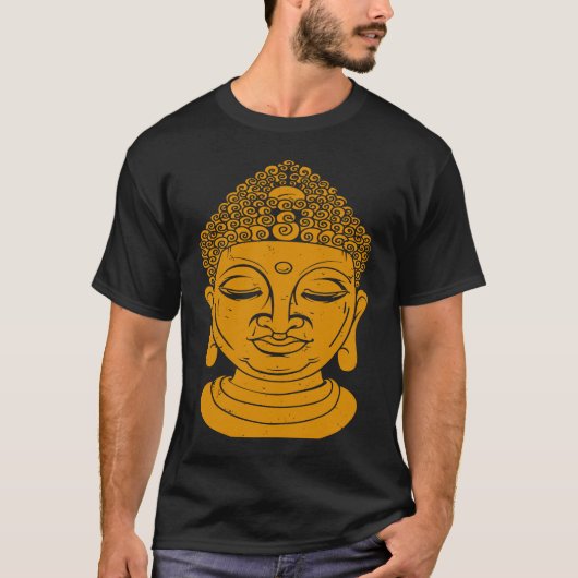 Backprint Buddha Head Meditation and Yoga T-Shirt (Vorderseite)