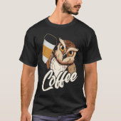 Backprint Coffee Owl T-Shirt (Vorderseite)