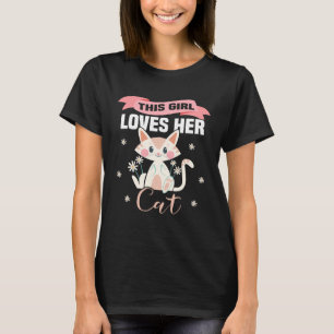 Backprint Dieses Mädchen Liebe ihre Katze niedlich T-Shirt