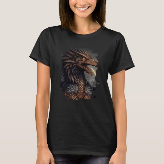 Backprint Fire breathing eagle of freedom and stre T-Shirt (Vorderseite)