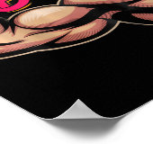 Backprint Funny Gym Humor Biceps Gains Powered By  Poster (Ecke)