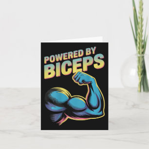 Backprint Funny Gym Spaß Biceps Gains Powered B Karte