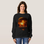 Backprint Giraffes in the hot savannah of Africa i Sweatshirt (Vorne ganz)