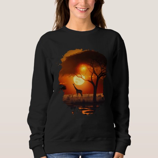 Backprint Giraffes in the hot savannah of Africa i Sweatshirt (Vorderseite)