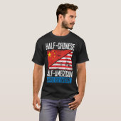 Backprint Halbwerter chinesischer Halbamerikaner V T-Shirt (Vorne ganz)