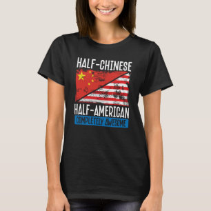 Backprint Halbwerter chinesischer Halbamerikaner V T-Shirt