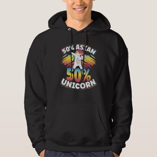 Backprint Half Asian Half Unicorn For Asian Hoodie (Vorderseite)