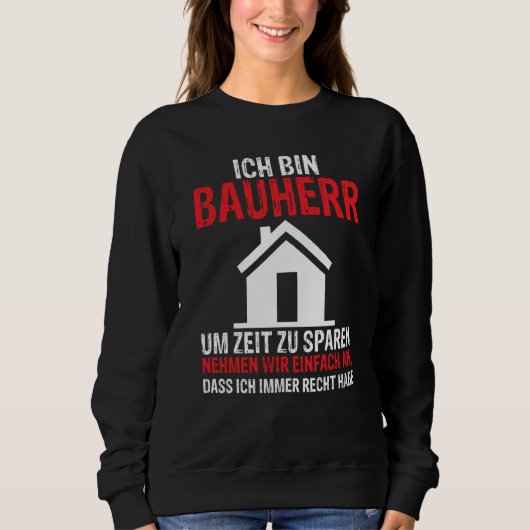 Backprint I am a builder construction manager boss Sweatshirt (Vorderseite)