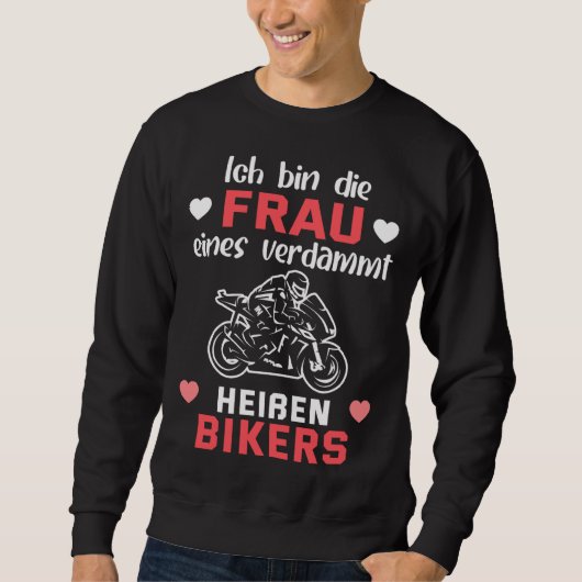 Backprint Ich bin die Frau eines verdammt heißen B Sweatshirt (Vorderseite)