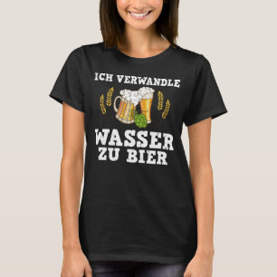 Backprint Ich wandle Wasser in Bier Hobby Brauerei T-Shirt