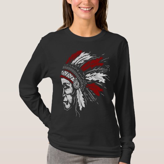 Backprint Indianerkopfstück T-Shirt (Vorderseite)