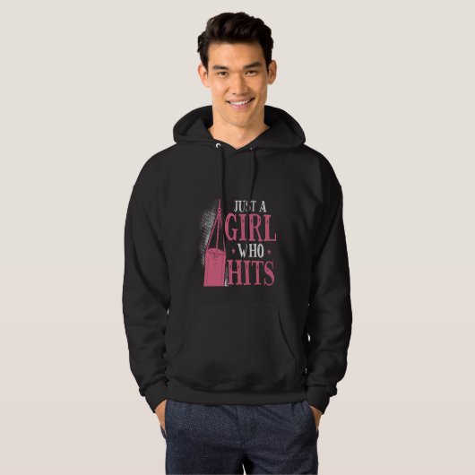 Backprint Just A Girl Who Hits Things Woman Boxing Hoodie (Vorne ganz)