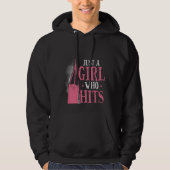 Backprint Just A Girl Who Hits Things Woman Boxing Hoodie (Vorderseite)