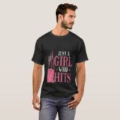Backprint Just A Girl Who Hits Things Woman Boxing T-Shirt (Vorne ganz)