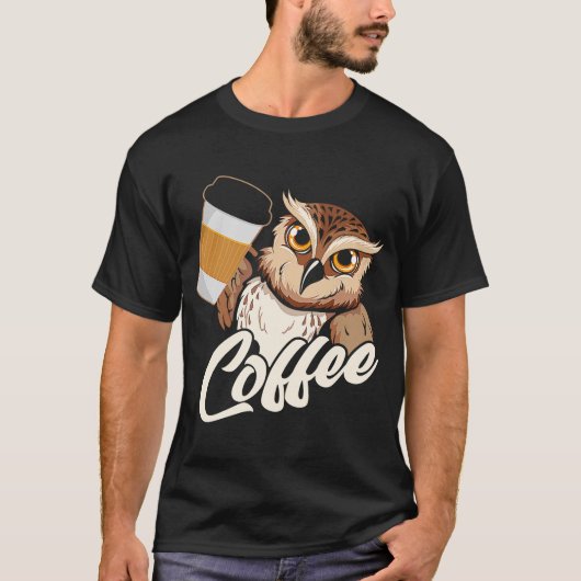 Backprint Kaffee Owl T-Shirt (Vorderseite)