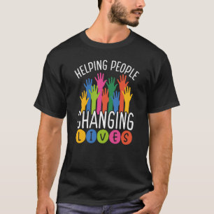 Backprint Menschen helfen Freiwilligenarbeit T-Shirt