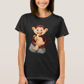 Backprint monkey with banana cute monkey T-Shirt (Vorderseite)
