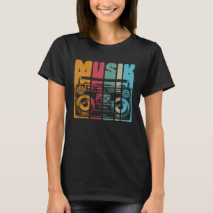 Backprint Musik altes Radio und mobiles Stereosyst T-Shirt