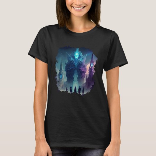 Backprint Mystical alien planet futuristic journey T-Shirt (Vorderseite)