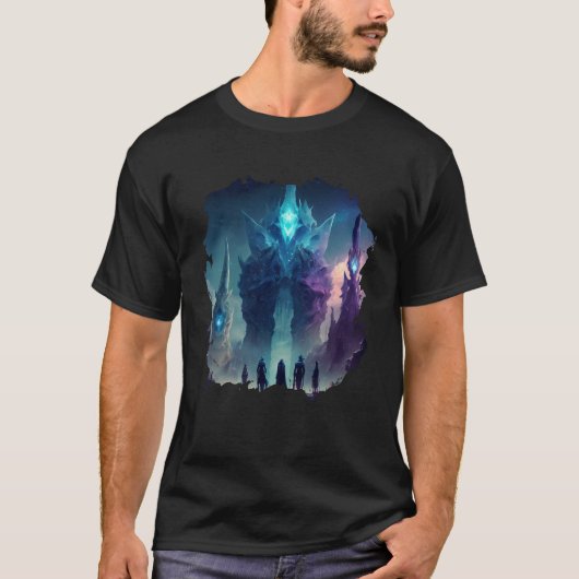 Backprint Mystical alien planet futuristic journey T-Shirt (Vorderseite)