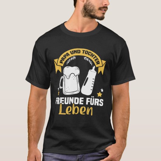 Backprint Papa und Tochter Freunde für Leben Germa T-Shirt (Vorderseite)