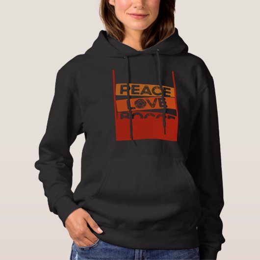 Backprint Peace Love Bocce Bocce Ball Hoodie (Vorderseite)